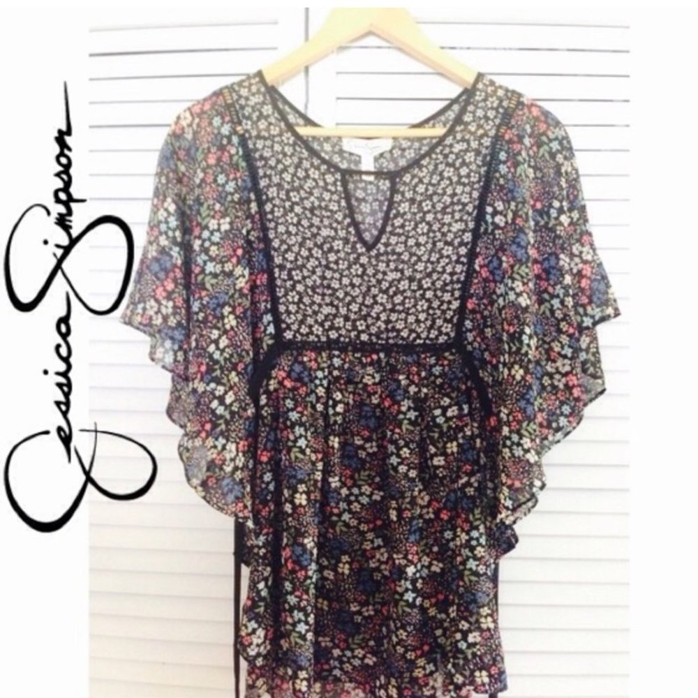 Jessica Simpson Floral Boho Maternity Blouse
